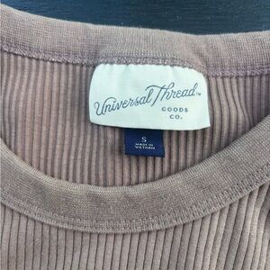 Universal Thread Brown Ribbed Polo Tank Top